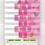 Felicityhome – Pembe Seksek Dijital Baskılı Zebra Perde-çocuk Odası Perdesi-zebra Stor Perde