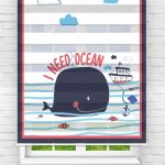 Felicityhome – Sevimli Siyah Yunus Dijital Baskılı Zebra Perde-çocuk Odası Perdesi-zebra Stor Perde