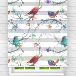 Felicityhome – Daldaki Renkli Kuşlar Dijital Baskılı Zebra Perde-çocuk Odası Perdesi-zebra Stor Perde