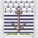 Felicityhome – Denizci Demiri Dijital Baskılı Zebra Perde-çocuk Odası Perdesi-zebra Stor Perde