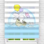 Felicityhome – Denizdeki Tavşan Dijital Baskılı Zebra Perde-çocuk Odası Perdesi-zebra Stor Perde