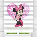 Felicityhome – Gırl Mıckey Mouse Dijital Baskılı Zebra Perde-çocuk Odası Perdesi-zebra Stor Perde