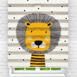 Felicityhome - Çocuk Odası - Sevimli Aslan Kral Baskılı Zebra Perde