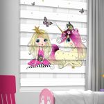 Felicityhome - Prenses Ve Unicorn Baskılı Çocuk Odası Perdesi - Baskılı Zebra Perde