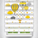 Felicityhome – Uçan Balon Baskılı Perde - Çocuk Odası Perdesi - Hot Air Balloon - Baskılı Zebra Perde