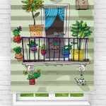Felicityhome – Genç Odası - Sevimli Balkon Baskılı Zebra Perde