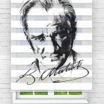 Felicityhome - Mustafa Kemal Atatürk Baskılı Zebra Perde