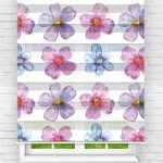 Felicityhome – Soft Renk Çiçek Dijital Baskılı Zebra Perde-çocuk Odası Perdesi-zebra Stor Perde