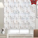 Felicityhome - Kır Bitkileri Baskılı Zebra Perde - (kahverengi - Siyah) Dijital Baskılı Zebra Perde