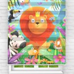 Felicityhome – Orman Kralı Aslan Zebra Perde-çocuk Odası Perdesi-dijital Baskılı Zebra Stor Perde