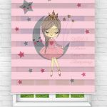 Felicityhome – Pembe Aykız Dijital Baskılı Zebra Perde-çocuk Odası Perdesi-zebra Stor Perde