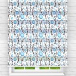 Felicityhome – Mavi Tomurcuk Çiçekli Dijital Baskılı Zebra Perde-çocuk Odası Perdesi-zebra Stor Perde