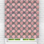 Felicityhome – Geometrik Temalı Pembe Yaprak Dijital Baskılı Zebra Perde-çocuk Odası Perdesi-zebra Stor Perde